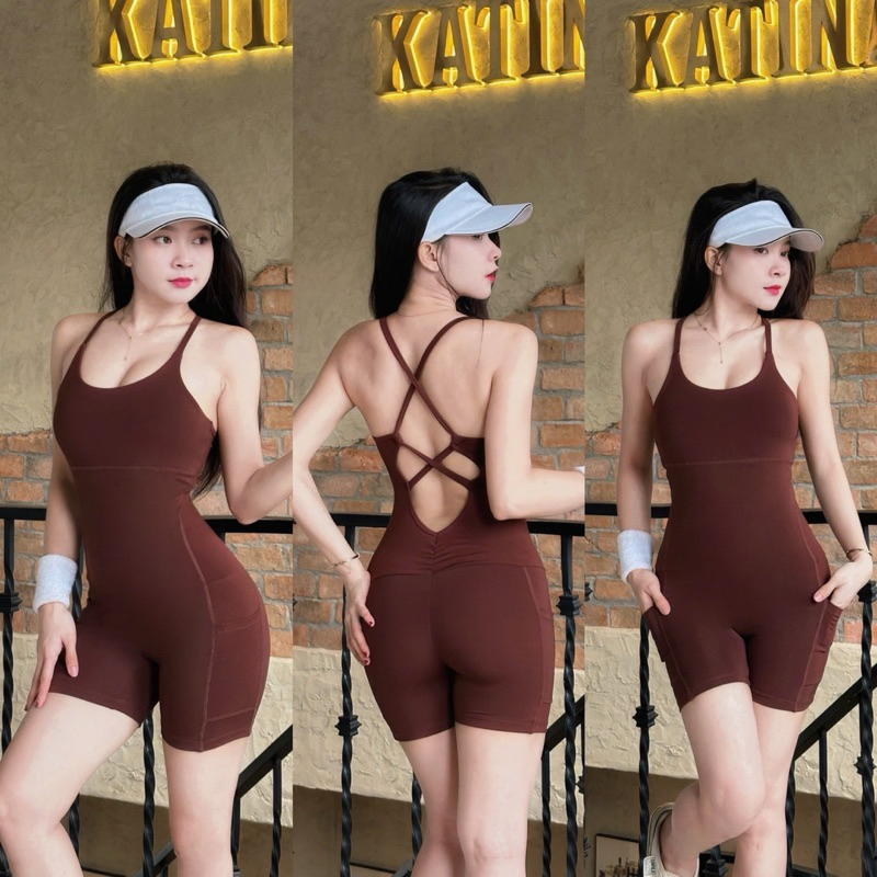 Bộ đồ jumpsuit tập gym,yoga,jumba có mút