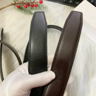 Thắt lưng nam da bò 2 lớp nịt không mặt có răng cưa rộng 3.5cm dùng cho mặt khóa gạt tự động