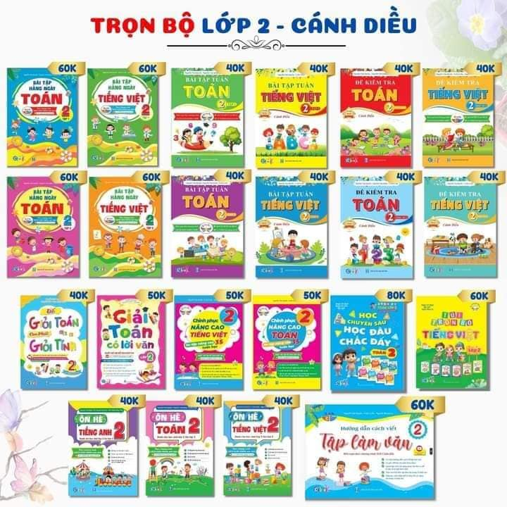 Ảnh Sách - Bài tập hàng ngày, Bài tập tuần, Đề Kiểm Tra Toán và Tiếng Việt Lớp 2 - Học Kì 1,2 - Cánh Diều (Lẻ Tuỳ chọn) 1