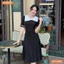 Đầm thiết kế BEMINE cổ tròn kiểu nơ phối ren dáng chữ A phù hợp đi làm, đi chơi-MT9996