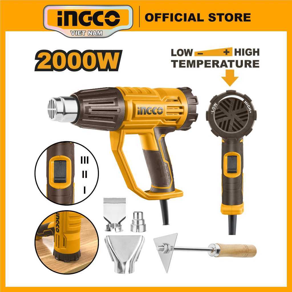 Ảnh Máy thổi nhiệt dùng điện 2000W điều chỉnh hơi nóng đa chức năng INGCO HG200028 | HG200047 | HG200058 | HG200078 giá rẻ 2