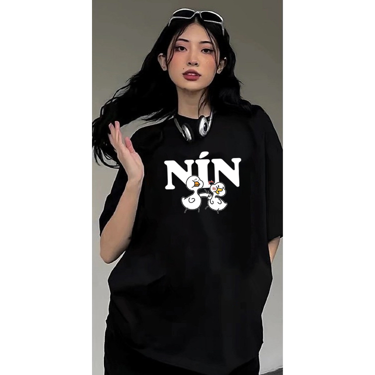 Áo thun Nín tay lỡ form rộng áo nam nữ unisex | Shopee Việt Nam