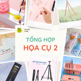 TỔNG HỢP HỌA CỤ 2: Giá vẽ, cọ vẽ, Túi vải, xô rửa cọ đa năng, máy rửa cọ tự động - Phụ kiện tô tranh