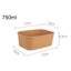Tô Giấy Kraft HÌNH CHỮ NHẬT Đựng Thực Phẩm, Bún, Phở 750ml/1000ml kèm Nắp - Tổng Kho Hải Hạnh
