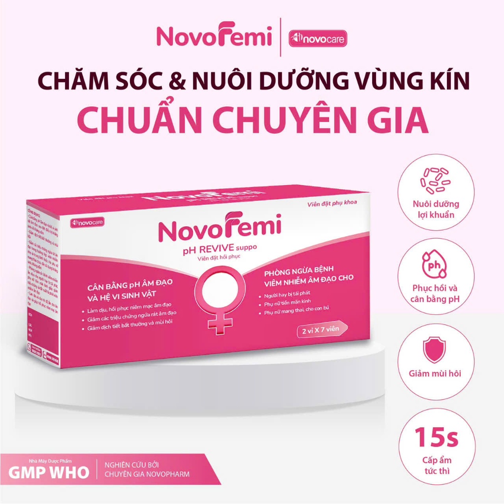 [CHE TÊN] VIÊN ĐẶT PHỤ KHOA NOVOFEMI HỒNG - CÂN BẰNG VÀ PHÒNG NGỪA VIÊM ...