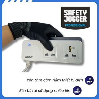 Găng Tay Jogger Safety cáo cấp phủ lớp PU, chống điện bảo vệ ngón tay, lòng bàn tay