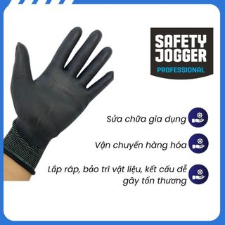 Găng Tay Jogger Safety cáo cấp phủ lớp PU, chống điện bảo vệ ngón tay, lòng bàn tay