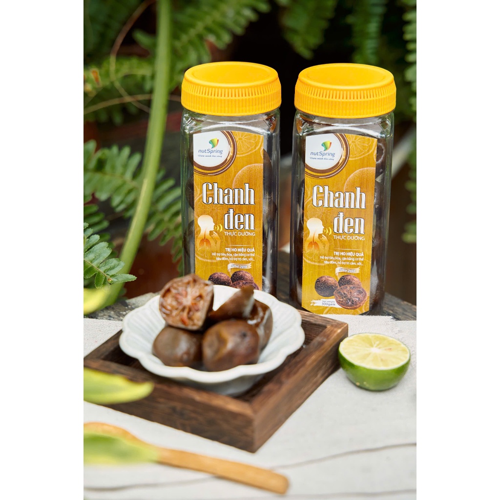Chanh Đen Ủ Muối Mật Ong Gừng Thực Dưỡng 5 năm NutSpring  (600 Gram)
