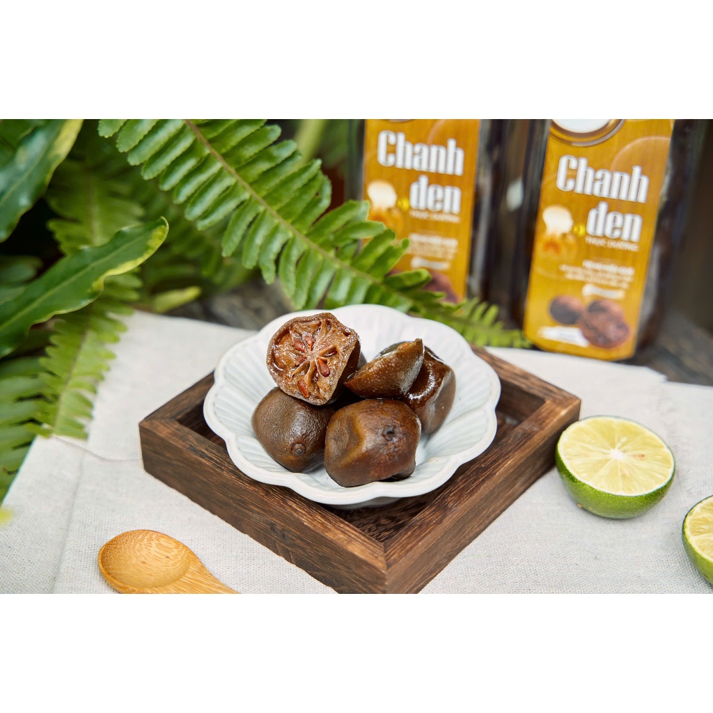 [ Mua 2 tặng 1 ] Combo Chanh Đen Ủ Muối 5 Năm Nguyên Trái 300gam, tặng Nước Cốt Chanh Đen