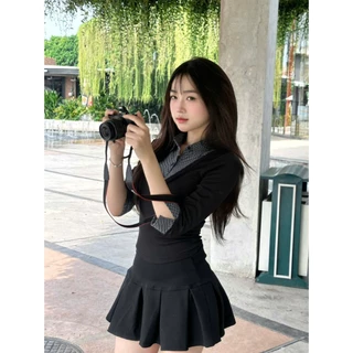 Áo tay dài sơ mi sọc Gemma