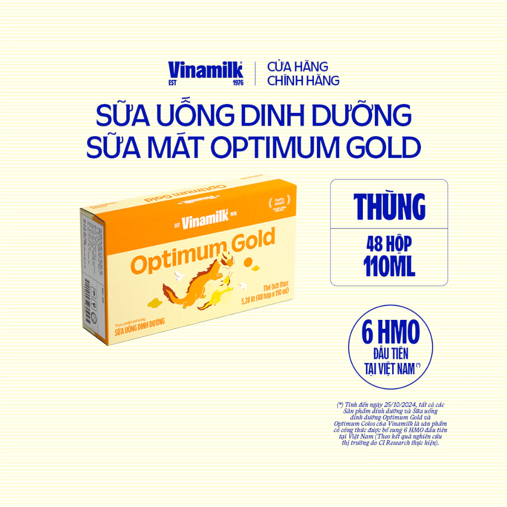 Thùng 48 hộp Sữa pha sẵn Vinamilk Optimum Gold 110ml