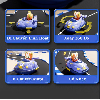 Đồ Chơi Xe Đụng Go-Kart Điều Khiển Từ Xa Đưa Bóng Vào Khung Thành RC 2.4Ghz Xoay 360 Độ Có Đèn Có Nhạc Và Phun Khói