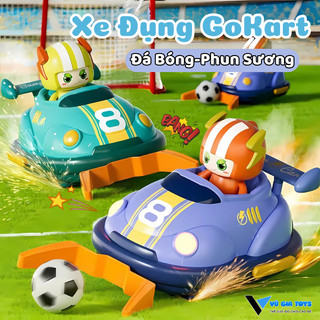 Đồ Chơi Xe Đụng Go-Kart Điều Khiển Từ Xa Đưa Bóng Vào Khung Thành RC 2.4Ghz Xoay 360 Độ Có Đèn Có Nhạc Và Phun Khói