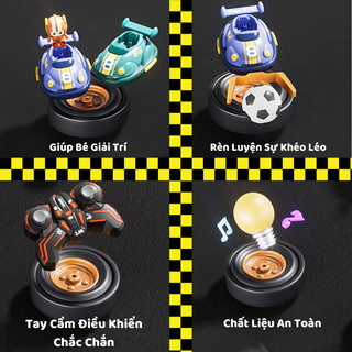 Đồ Chơi Xe Đụng Go-Kart Điều Khiển Từ Xa Đưa Bóng Vào Khung Thành RC 2.4Ghz Xoay 360 Độ Có Đèn Có Nhạc Và Phun Khói