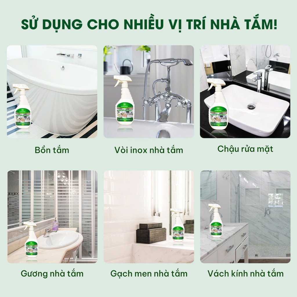 Tẩy cặn canxi vách kính, phòng tắm, cửa kính...chai 500ml