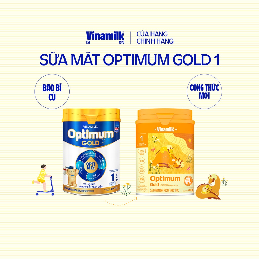 Ảnh Hộp Sữa bột Vinamilk Optimum Gold 1 - Hộp thiếc 400g 1
