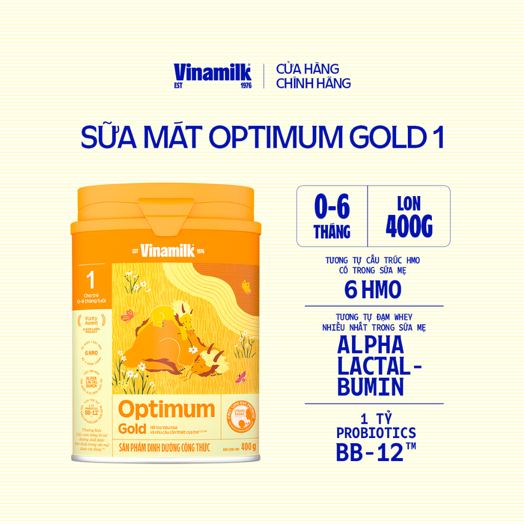 Ảnh Hộp Sữa bột Vinamilk Optimum Gold 1 - Hộp thiếc 400g 3