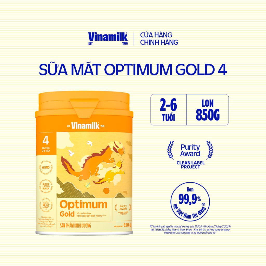 Sữa bột Optimum Gold 4 - Hộp thiếc 850g
