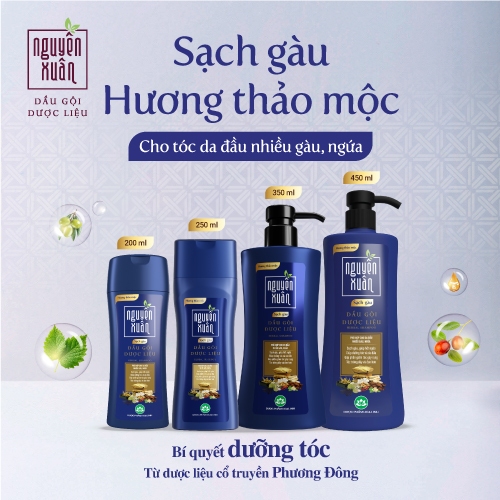 Ảnh Dầu gội Dược liệu Nguyên Xuân Sạch Gàu 350ml - Tặng thêm 10% thể tích giá không đổi 4