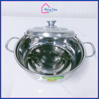 Nồi lẩu inox 304 nhiều size 22cm,24cm,26cm,28cm phù hợp ăn lẩu, xào thực phẩm - Phương Trang