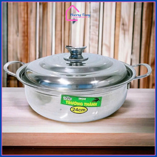 Nồi lẩu inox 304 nhiều size 22cm,24cm,26cm,28cm phù hợp ăn lẩu, xào thực phẩm - Phương Trang