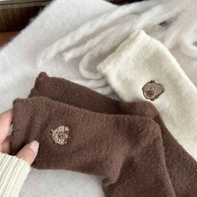 Set 5 Đôi Tất Nữ Cổ Cao Họa Tiết Capybara Siêu Hót, siêu dày