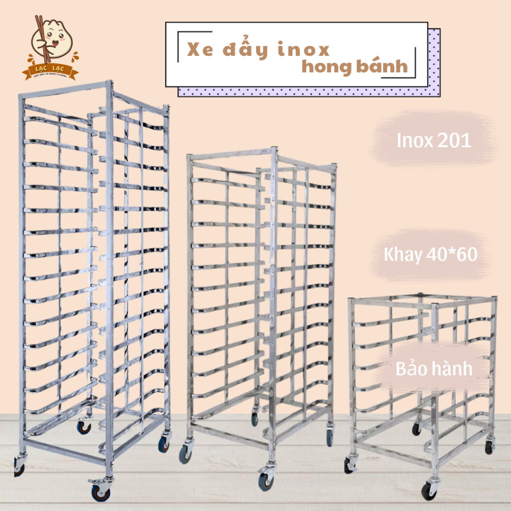 Xe hong bánh 6 khay, xe hong bánh 12 khay, xe hong bánh 15 khay, inox ...