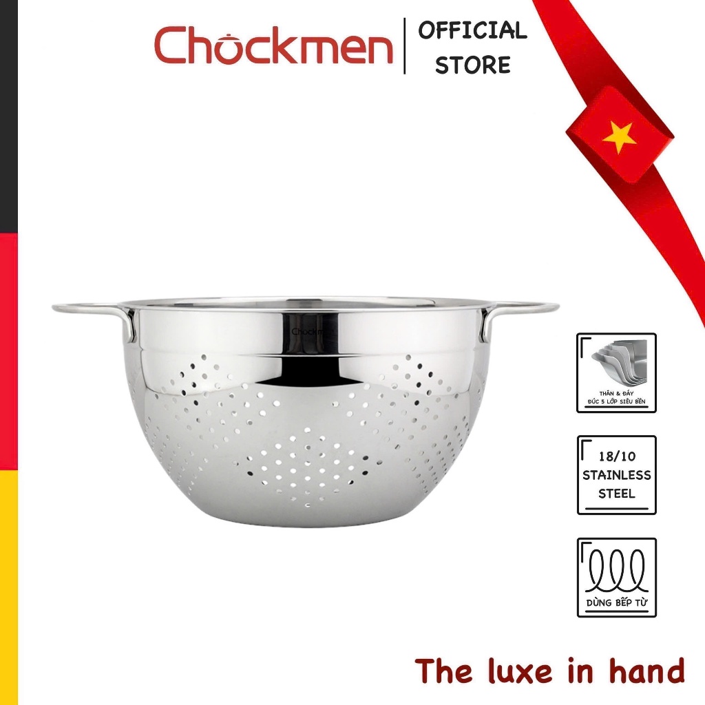 Rổ CHOCKMEN Size 20-24-28cm Inox 18/10 Có Tay Cầm Giá Rửa Rau Rổ Hoa ...