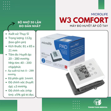 TẶNG HỘP ĐỰNG: Máy đo huyết áp cổ tay Microlife W3 Comfort nhỏ gọn, tiện lợi và dễ dàng mang theo bất cứ nơi đâu