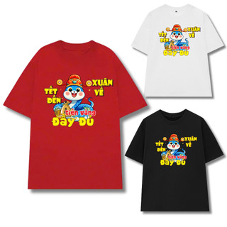 Áo thun Tết 2026 Bính Ngọ, áo phông unisex nam nữ form rộng tay lỡ chất thun mềm mịn thoáng mát