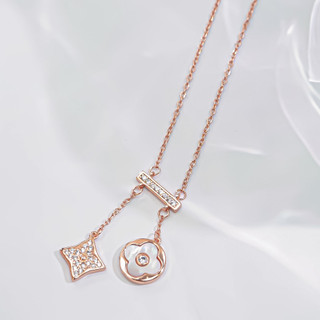 Dây chuyền nữ LAMY Lucky Double Floral Necklace Rose Gold 6426