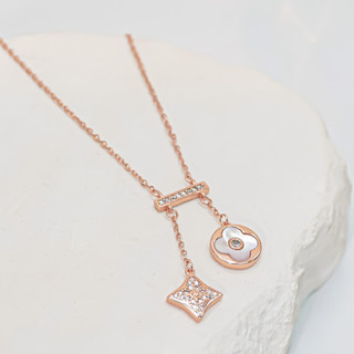 Dây chuyền nữ LAMY Lucky Double Floral Necklace Rose Gold 6426