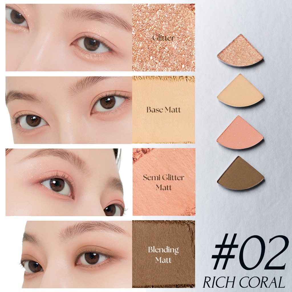 Bảng Phấn Mắt Muzigae Masion Twist Pot Eye Palette 4in1 Bắt Sáng, 20 Màu Đa Chức Năng 4.5g