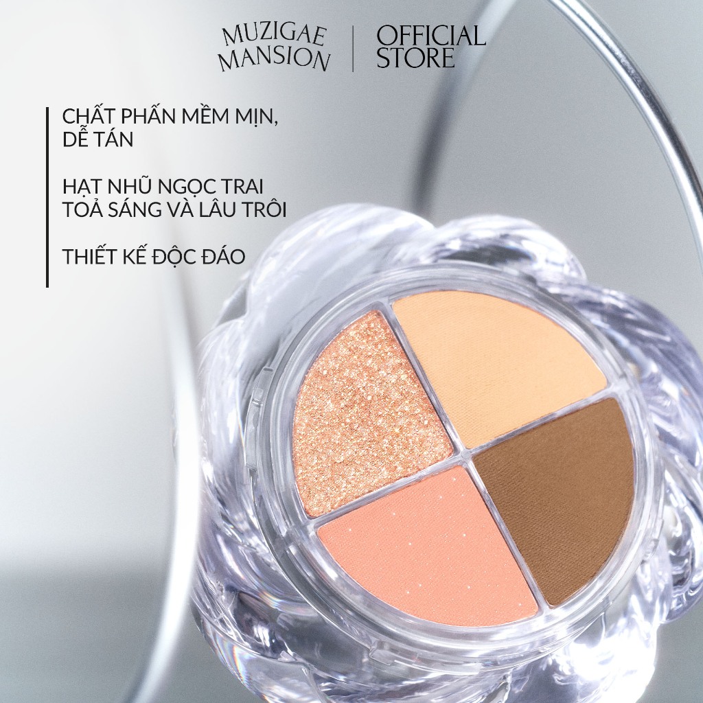 Bảng Phấn Mắt Muzigae Masion Twist Pot Eye Palette 4in1 Bắt Sáng, 20 Màu Đa Chức Năng 4.5g