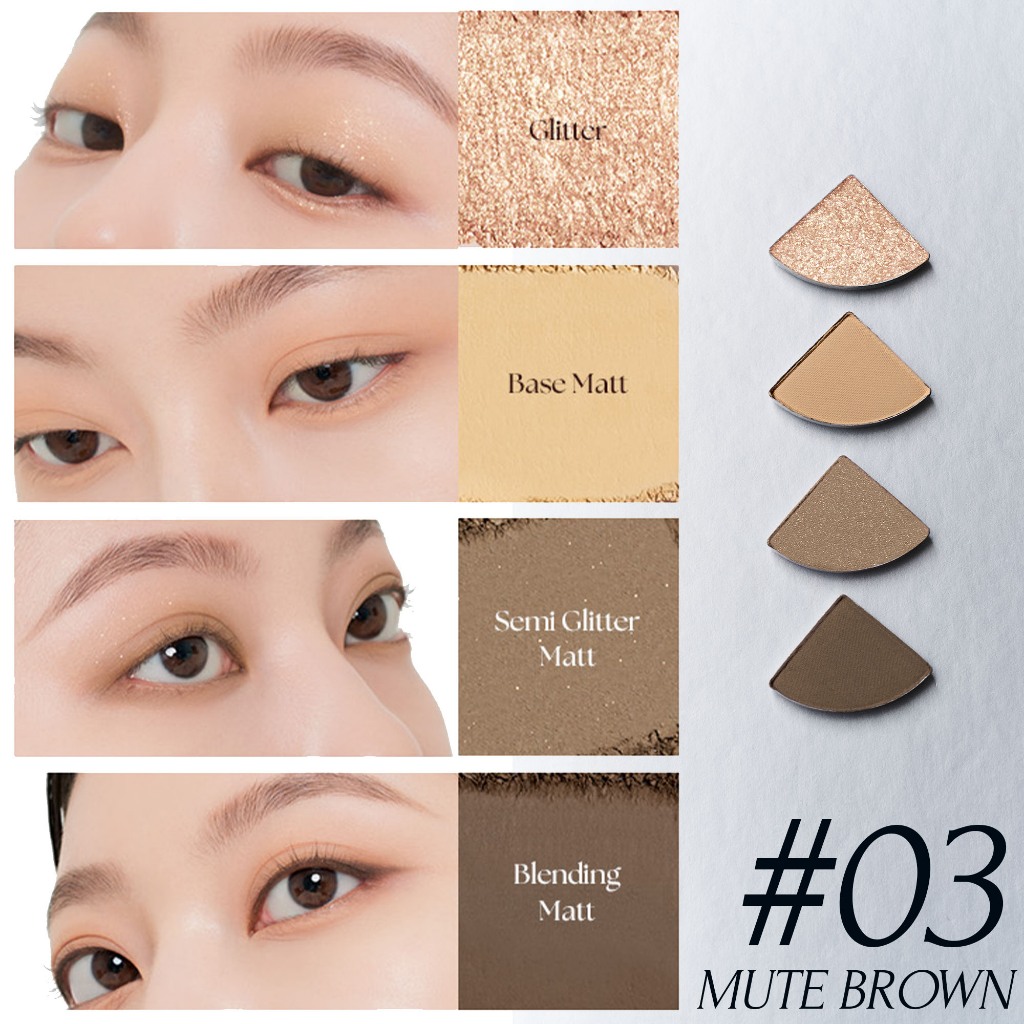 Bảng Phấn Mắt Muzigae Masion Twist Pot Eye Palette 4in1 Bắt Sáng, 20 Màu Đa Chức Năng 4.5g