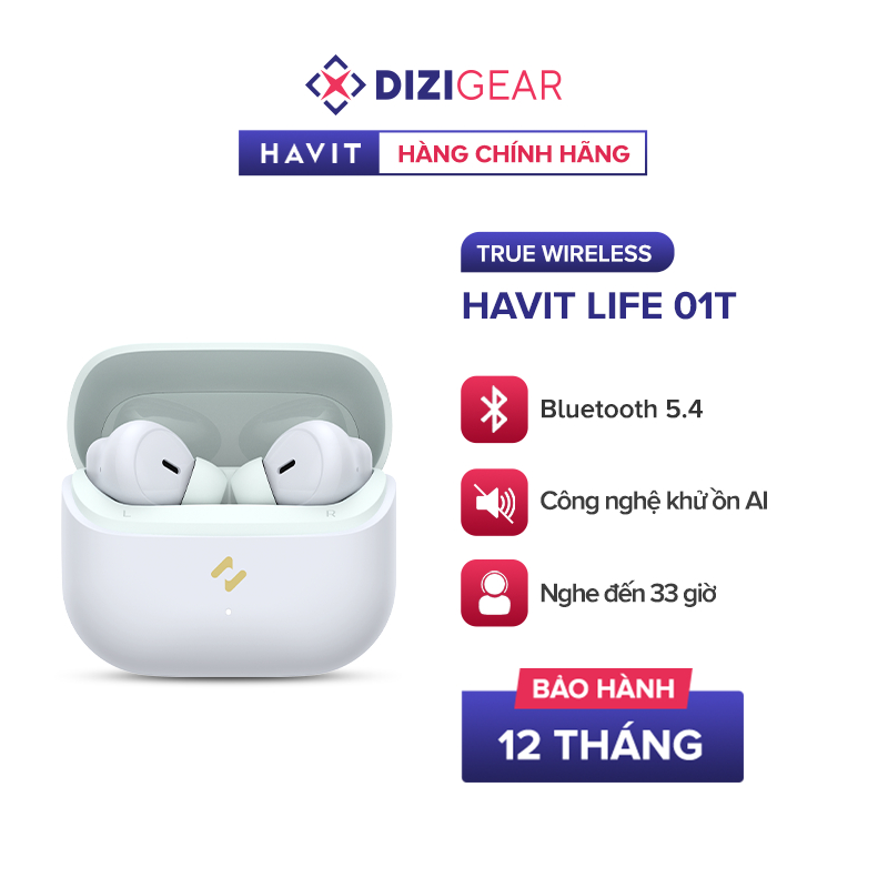 Tai Nghe True Wirless HAVIT LIFE 01T, Bluetooth 5.4 , AI Khử Ồn, Nghe ...