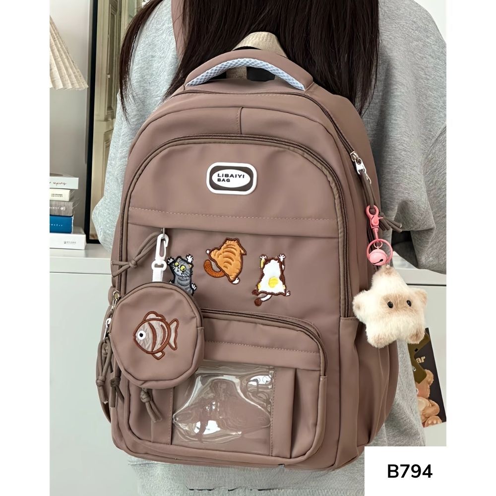 Balo đi học thời trang nam nữ phong cách Ulzzang nhiều ngăn cho học sinh các cấp B794 gagastore