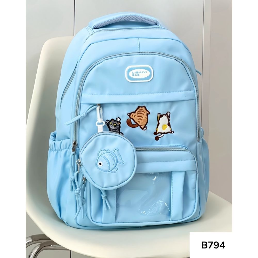 Balo đi học thời trang nam nữ phong cách Ulzzang nhiều ngăn cho học sinh các cấp B794 gagastore