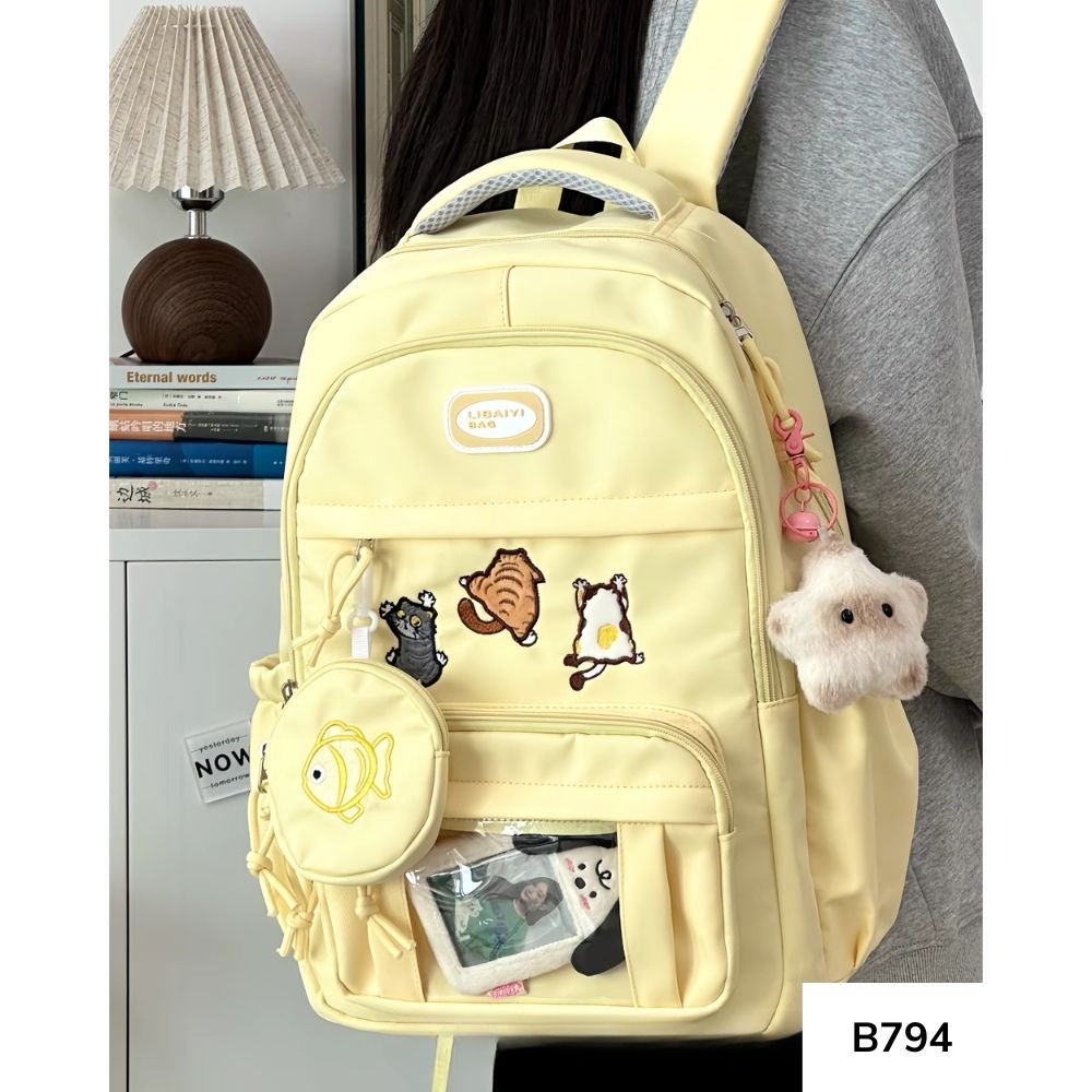 Balo đi học thời trang nam nữ phong cách Ulzzang nhiều ngăn cho học sinh các cấp B794 gagastore