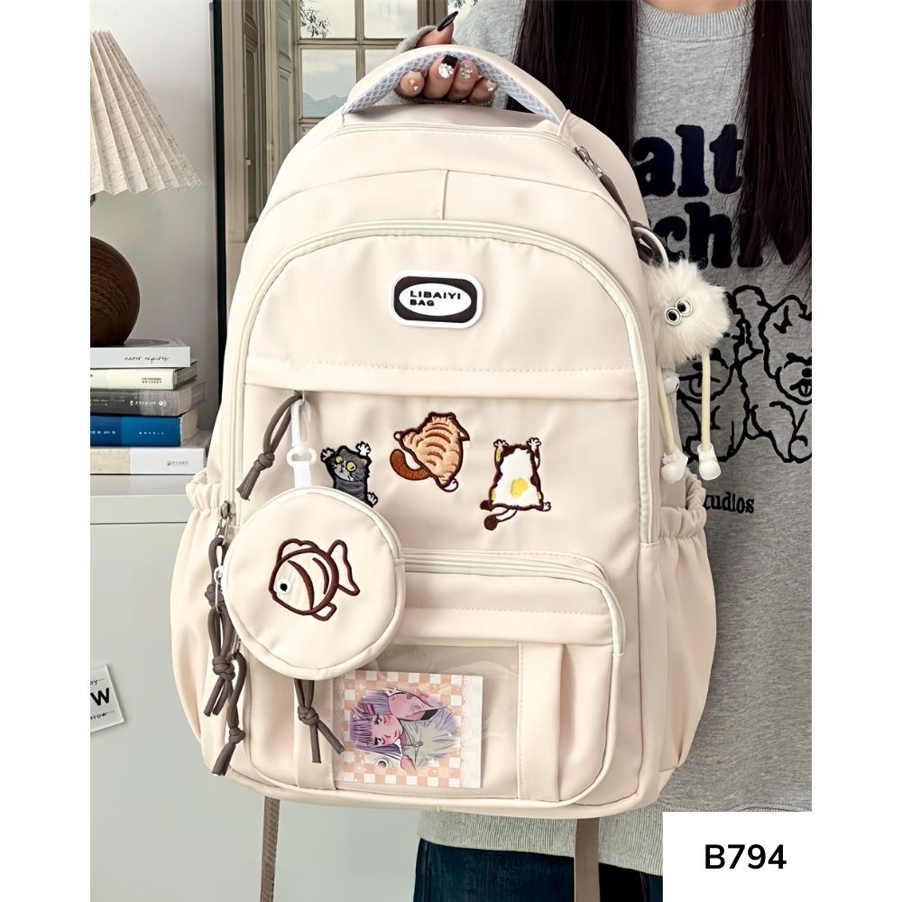 Balo đi học thời trang nam nữ phong cách Ulzzang nhiều ngăn cho học sinh các cấp B794 gagastore