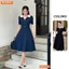 Đầm thiết kế BEMINE cổ kiểu dáng chữ A có nút phù hợp đi làm, đi dạo phố-MT9712