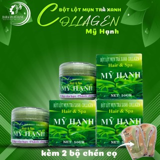 Bột lột mụn trà xanh collagen Mỹ Hạnh, làm sạch mụn cám mụn đầu đen,chất bả nhờn ,50g