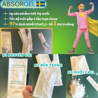 Gói Hút Ẩm Absorgel ngăn ẩm mốc đánh bay mùi hôi phong thấp xử lý nhiễm ẩm nặng 48h