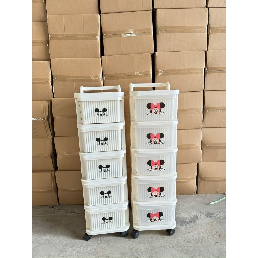 Tủ 3 4 5 TẦNG Đựng Đồ Dùng Trẻ Em, Giá Để Đồ Chơi Trẻ Em Có BÁNH XE Thể Di Chuyển amizin