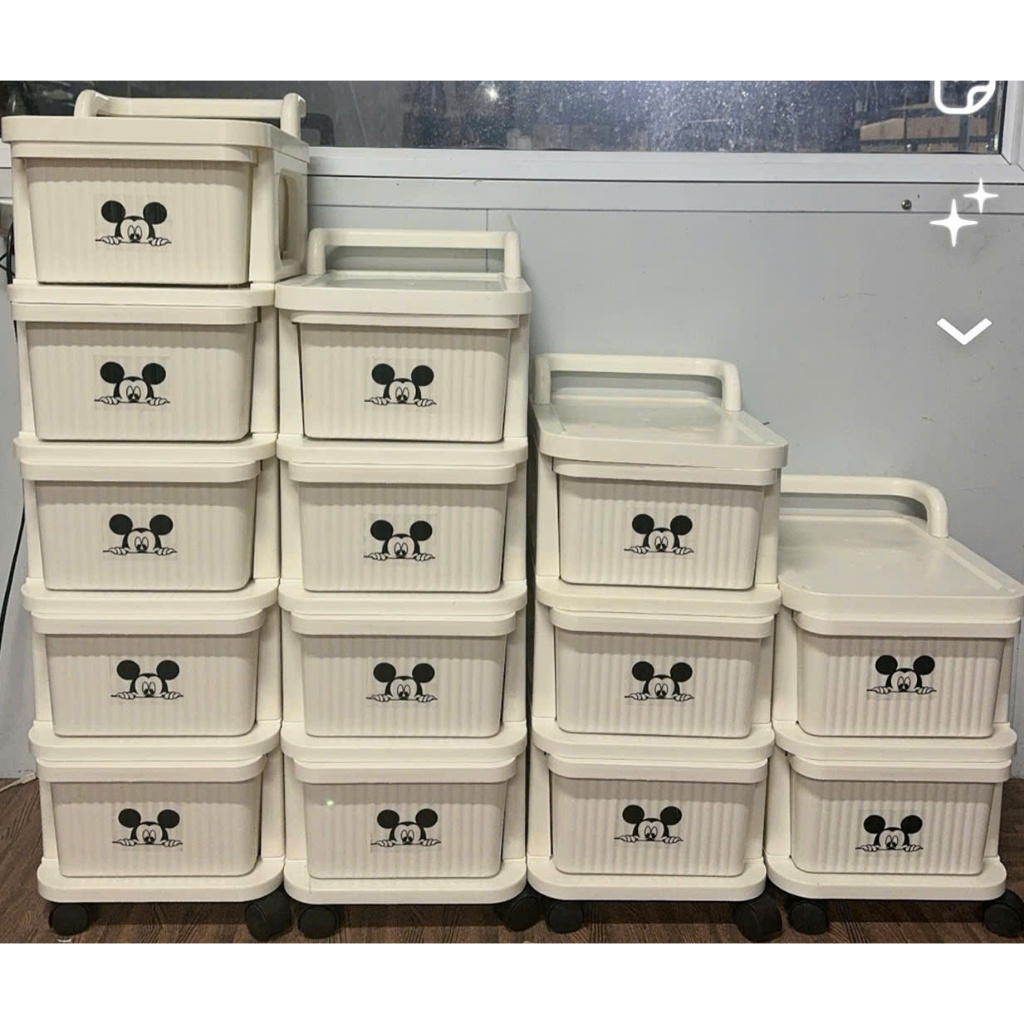 Tủ 3 4 5 TẦNG Đựng Đồ Dùng Trẻ Em, Giá Để Đồ Chơi Trẻ Em Có BÁNH XE Thể Di Chuyển amizin