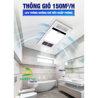 Đèn Điều Hòa Phòng Tắm Agreeno 300-AG-1 - Thắp Sáng, Sưởi Ấm, Quạt Mát, Hút Ẩm, Chỉ Trong Một Chạm