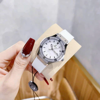 Đồng Hồ Hublot Nữ – Đá Baguet Xưởng TW Làm Đá Chấu Đều 10 Viên Như 1 BH24 Tháng