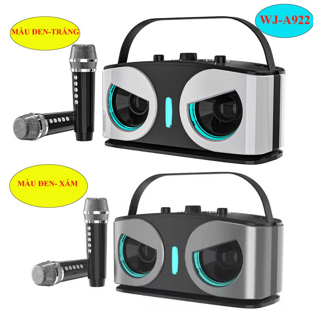 Loa Bluetooth Karaoke A922 Bass Mạnh Công Suất Lớn - Tặng 2 Micro Hát Hay Nghe Nhạc Jack 3.5mm