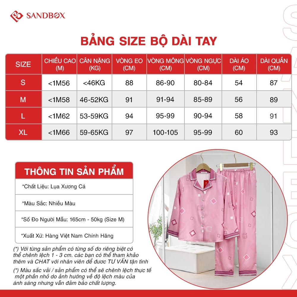 Ảnh Đồ Bộ Nữ, Bộ Pijama Dài SANDBOX Đồ Bộ Lụa Vân Xước Thiết Kế Phối Họa Tiết BPD24004 3