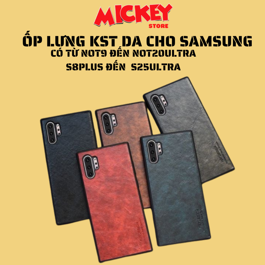 Ốp da cao cấp  KST Design cho Samsung s20 s21 s22 s23 s24 s25 ultra plus s8 s9 s10 plus not20ultra